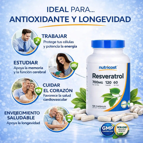 RESVERATROL, NUTRICOST, 120 CÁPSULAS