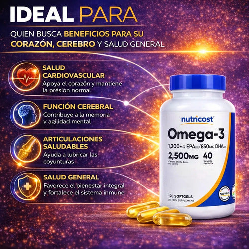 OMEGA 3, NUTRICOST, 120 CÁPSULAS