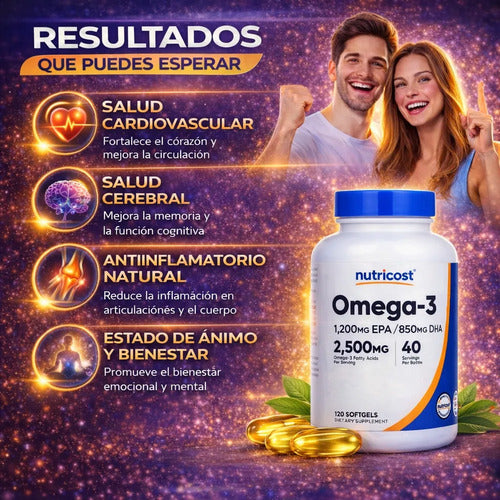 OMEGA 3, NUTRICOST, 120 CÁPSULAS